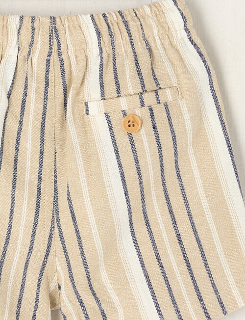 Teeny Weeny Stripe Linen-Blend Shorts, Taupe product photo View 02 L