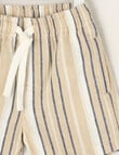 Teeny Weeny Stripe Linen-Blend Shorts, Taupe product photo View 03 S