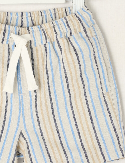 Teeny Weeny Stripe Linen-Blend Shorts, Blue product photo View 03 L