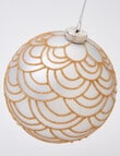 Christmas Shop Glass Cream Scallop Bauble, Large product photo View 02 S
