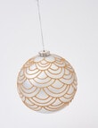 Christmas Shop Glass Cream Scallop Bauble, Large product photo View 03 S