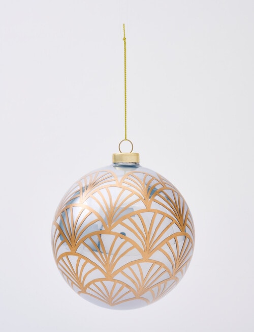 Christmas Shop Glass Scallop Bauble, Blue product photo