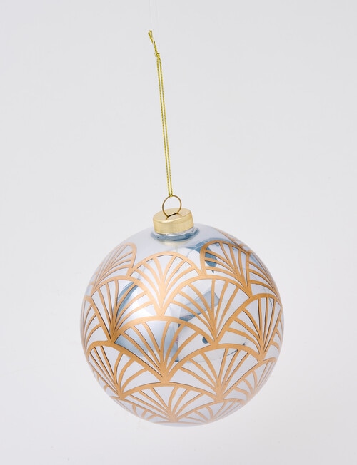 Christmas Shop Glass Scallop Bauble, Blue product photo View 02 L