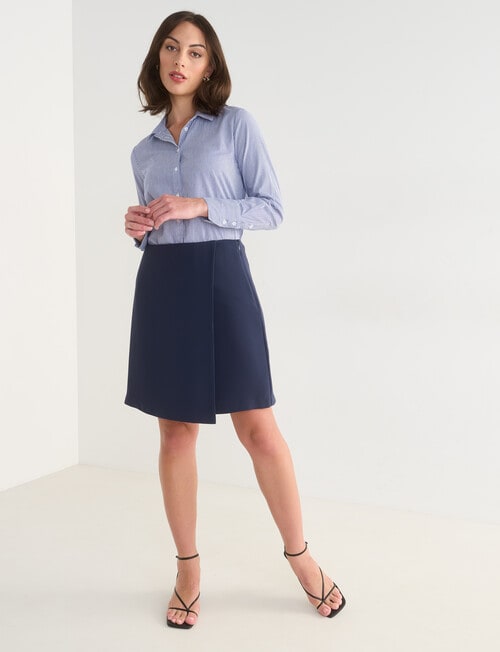 Oliver Black Cross Over Mini Skirt, Navy product photo View 03 L