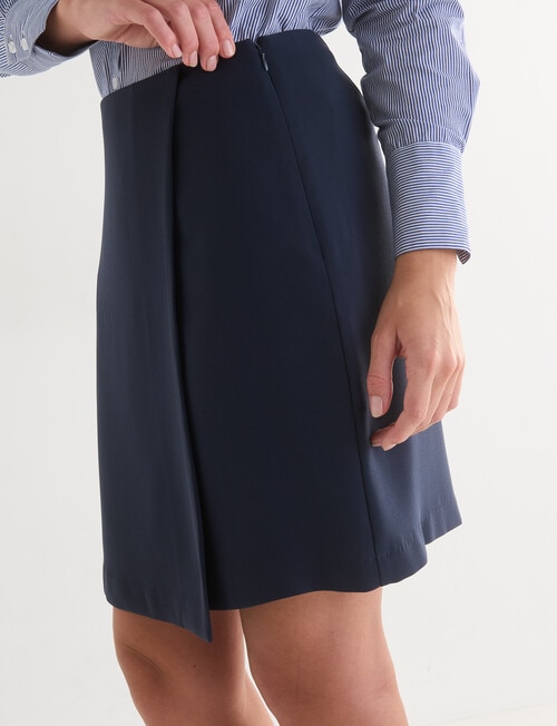 Oliver Black Cross Over Mini Skirt, Navy product photo View 06 L