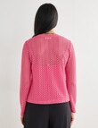 Whistle Lace Trim Cardigan, Pink product photo View 02 S