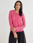 Whistle Lace Trim Cardigan, Pink product photo View 04 S