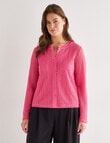 Whistle Lace Trim Cardigan, Pink product photo View 12 S