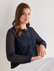 Whistle Lace Trim Cardigan, Navy product photo View 12 S