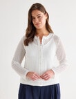 Whistle Lace Trim Cardigan, Ivory product photo View 12 S