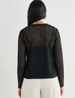 Whistle Lace Trim Cardigan, Black product photo View 02 S