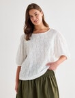 Whistle Textured Knit Blouse, Ivory product photo View 12 S