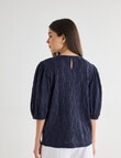 Whistle Textured Knit Blouse, Navy product photo View 02 S