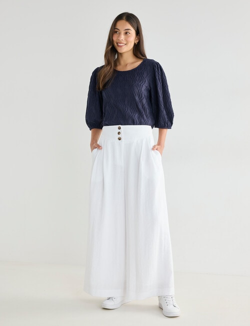 Whistle Textured Knit Blouse, Navy product photo View 03 L