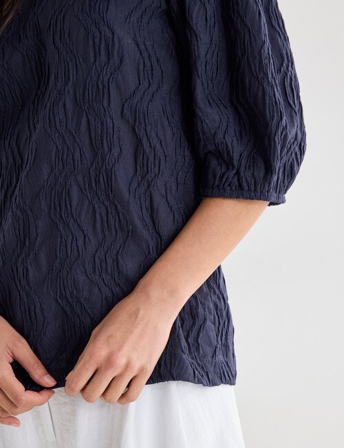 Whistle Textured Knit Blouse, Navy product photo View 04 L