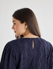 Whistle Textured Knit Blouse, Navy product photo View 05 S
