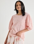 Whistle Textured Knit Blouse, Blush product photo