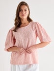 Whistle Textured Knit Blouse, Blush product photo View 12 S