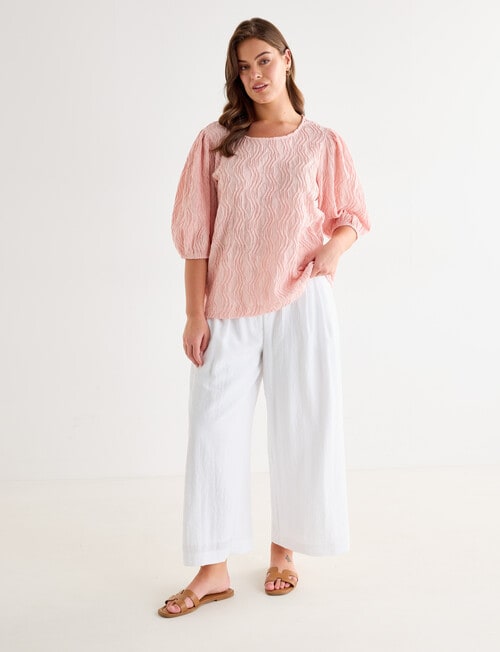 Whistle Textured Knit Blouse, Blush product photo View 13 L