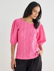 Whistle Textured Knit Blouse, Pink product photo