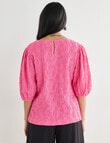 Whistle Textured Knit Blouse, Pink product photo View 02 S