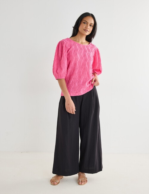 Whistle Textured Knit Blouse, Pink product photo View 03 L