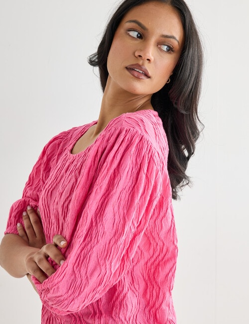 Whistle Textured Knit Blouse, Pink product photo View 04 L