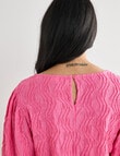 Whistle Textured Knit Blouse, Pink product photo View 05 S