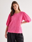 Whistle Textured Knit Blouse, Pink product photo View 12 S