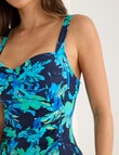Zest Resort Molly Painted Floral Swimsuit, Cobalt product photo View 04 S