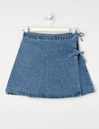 Switch Bow Denim Skirt, Malibu Blue product photo
