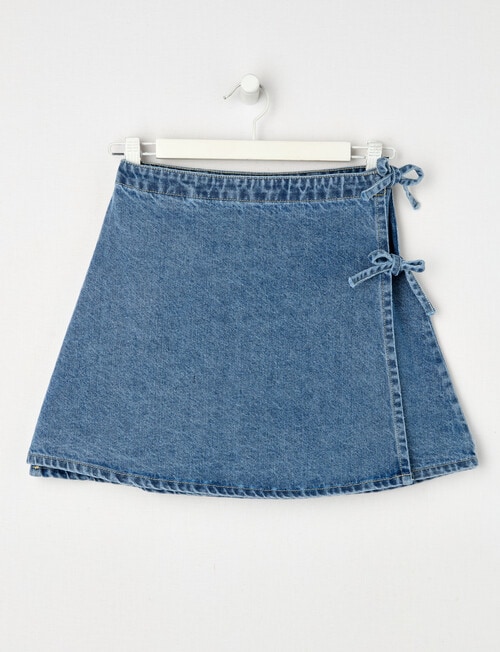 Switch Bow Denim Skirt, Malibu Blue product photo