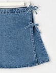 Switch Bow Denim Skirt, Malibu Blue product photo View 02 S