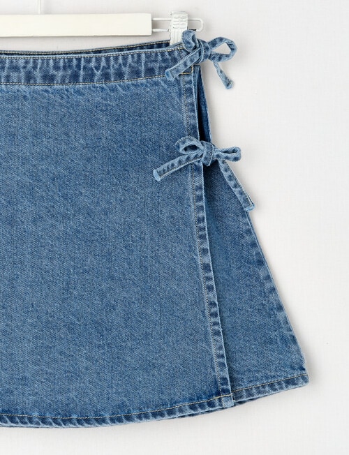 Switch Bow Denim Skirt, Malibu Blue product photo View 02 L