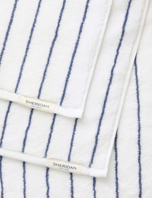 Sheridan Aven Stripe Towel Range, White product photo