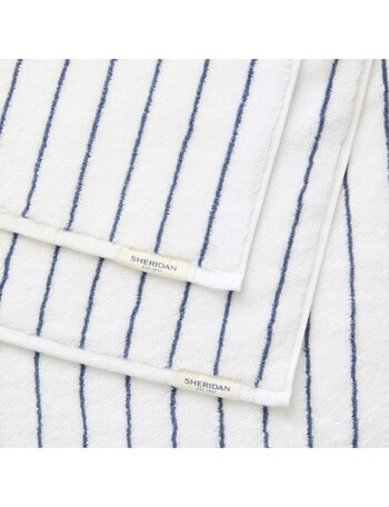 Sheridan Aven Stripe Towel Range, White product photo