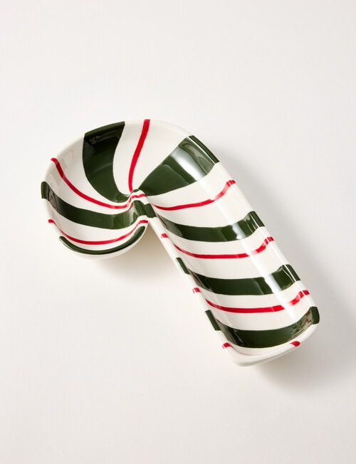 Christmas Shop Candy Cane Dish, Green & Red product photo