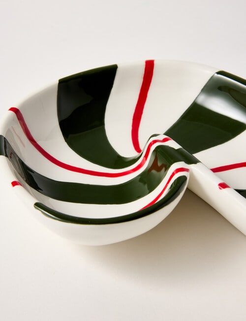 Christmas Shop Candy Cane Dish, Green & Red product photo View 03 L