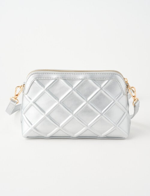 Boston + Bailey Embossed Metallic Crossbody Bag, Silver product photo View 02 L