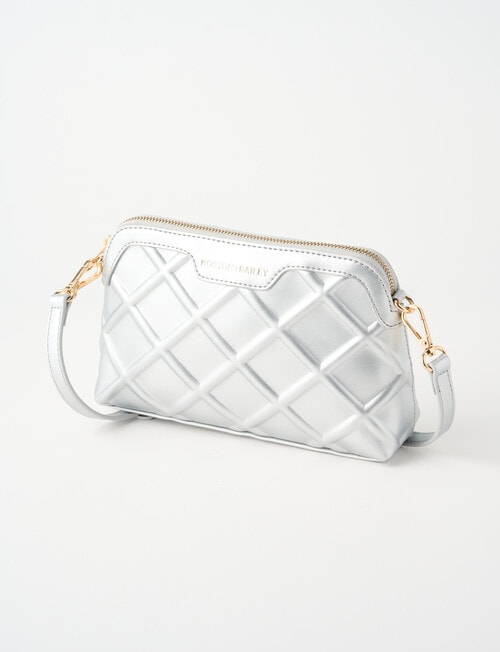 Boston + Bailey Embossed Metallic Crossbody Bag, Silver product photo View 03 L