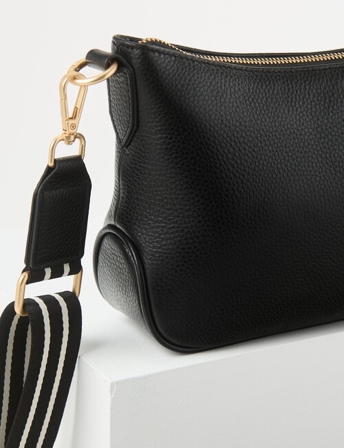Boston + Bailey Leather Tassel Crossbody Bag, Black product photo View 05 L