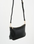 Boston + Bailey Leather Tassel Crossbody Bag, Black product photo View 07 S