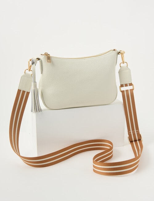 Boston + Bailey Leather Tassel Crossbody Bag, Ivory product photo