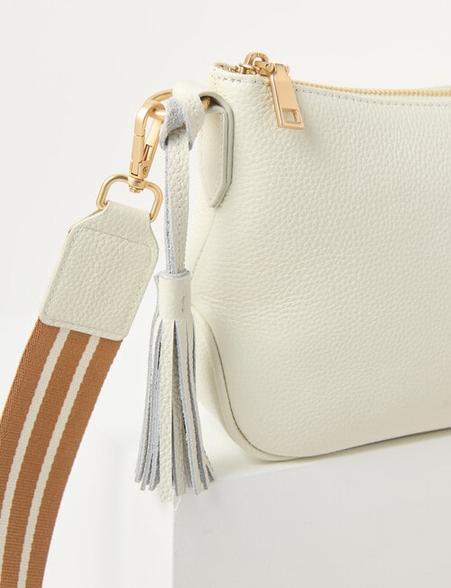 Boston + Bailey Leather Tassel Crossbody Bag, Ivory product photo View 04 L