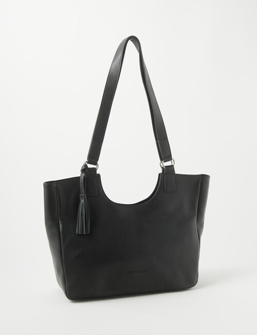 Boston + Bailey Leather Tassel Tote Bag, Black product photo