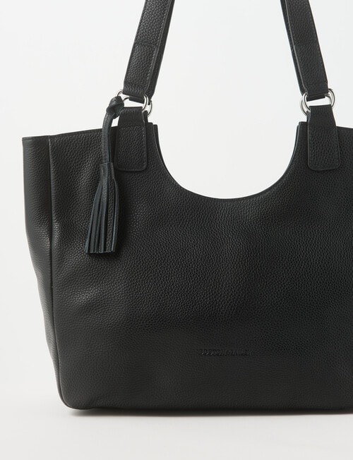 Boston + Bailey Leather Tassel Tote Bag, Black product photo View 03 L