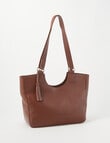 Boston + Bailey Leather Tassel Tote Bag, Dark Brown product photo