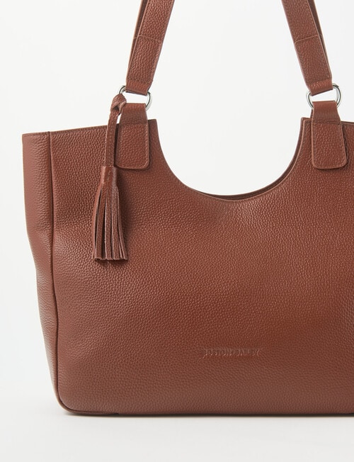 Boston + Bailey Leather Tassel Tote Bag, Dark Brown product photo View 03 L