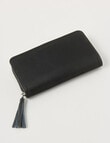 Boston + Bailey Leather Tassel Full Wallet, Black product photo
