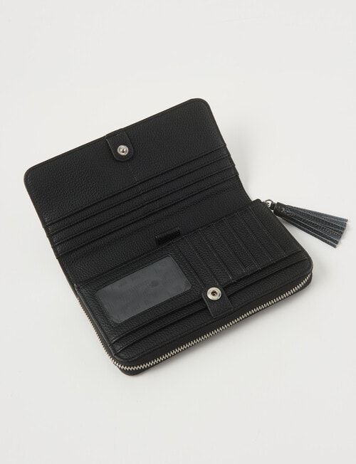 Boston + Bailey Leather Tassel Full Wallet, Black product photo View 03 L